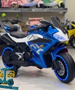 12V Kids Hayabusa Style Ride On Bike with Training Wheels, LED Lights & Music – Heavy Bike for Kids