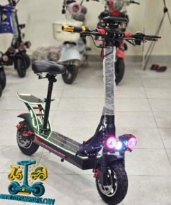 E10 Pro 48V Electric Scooter with Seat For Kids and Adults – 60KPH Top Speed, 3 Speed Modes, LED Lights & Front/Back Shocks
