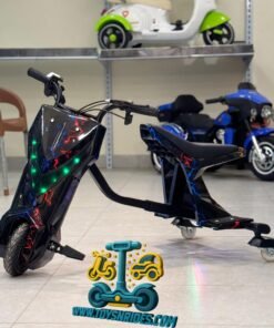 Kids 3 Wheel Electric Drifting Scooter Ride On Bike with High Seat, LED Lights & Rechargeable Battery bike